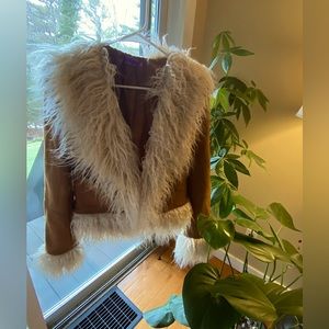 NWOT shag cropped coat